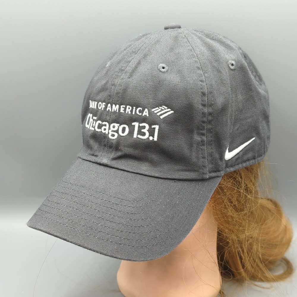 Bank of America Chicago 13.1 Nike Heritage86 Running Hat Cap Cotton Dark Gray